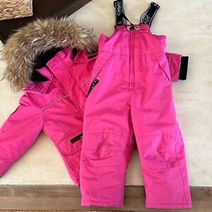 Hot Pink Kids Overalls and Jacket Set